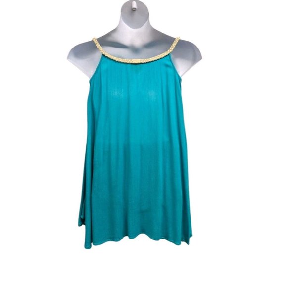 Turquoise Swim Coverup with Gold Accents - Picture 2 of 6